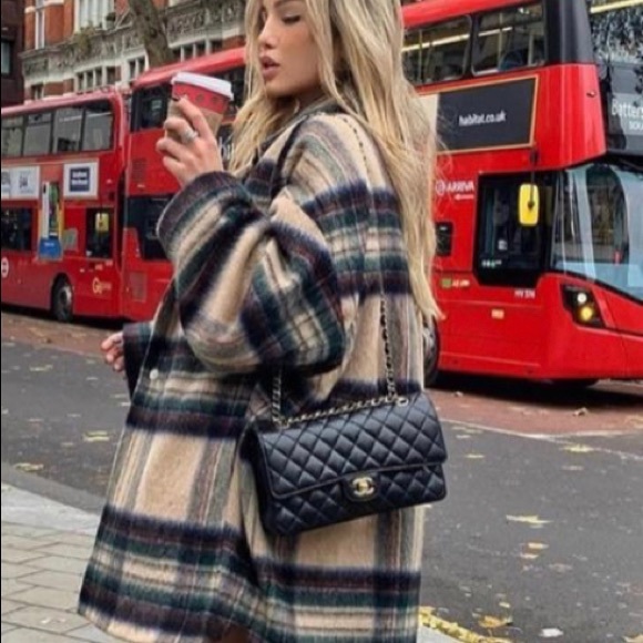 H&M Jackets & Blazers - H&M Conscious Wool Blend Check Shacket Jacket Xl
